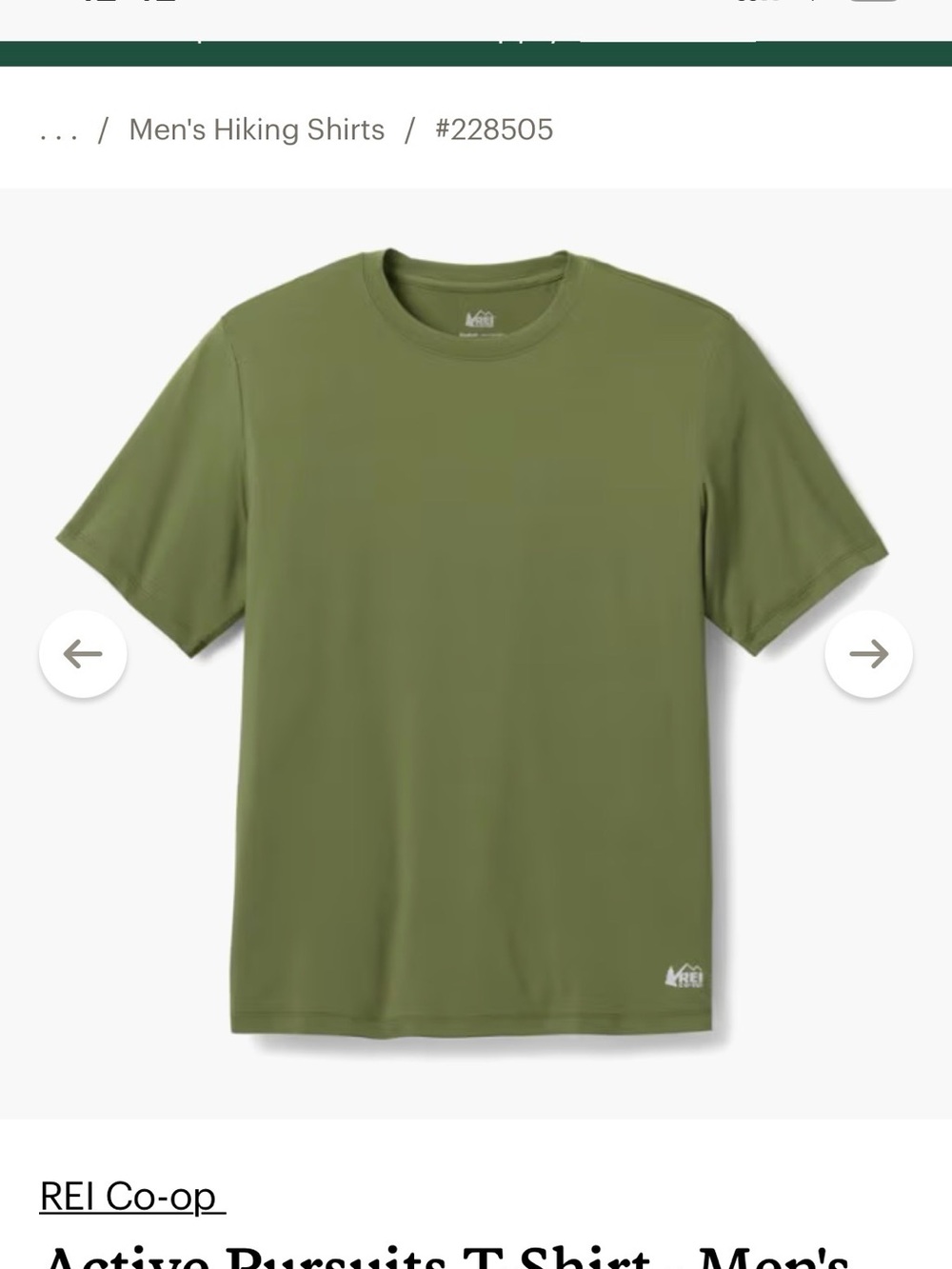 REI Active Pursuit’s Men's Short-Sleeve T-Shirt — Woodland Olive